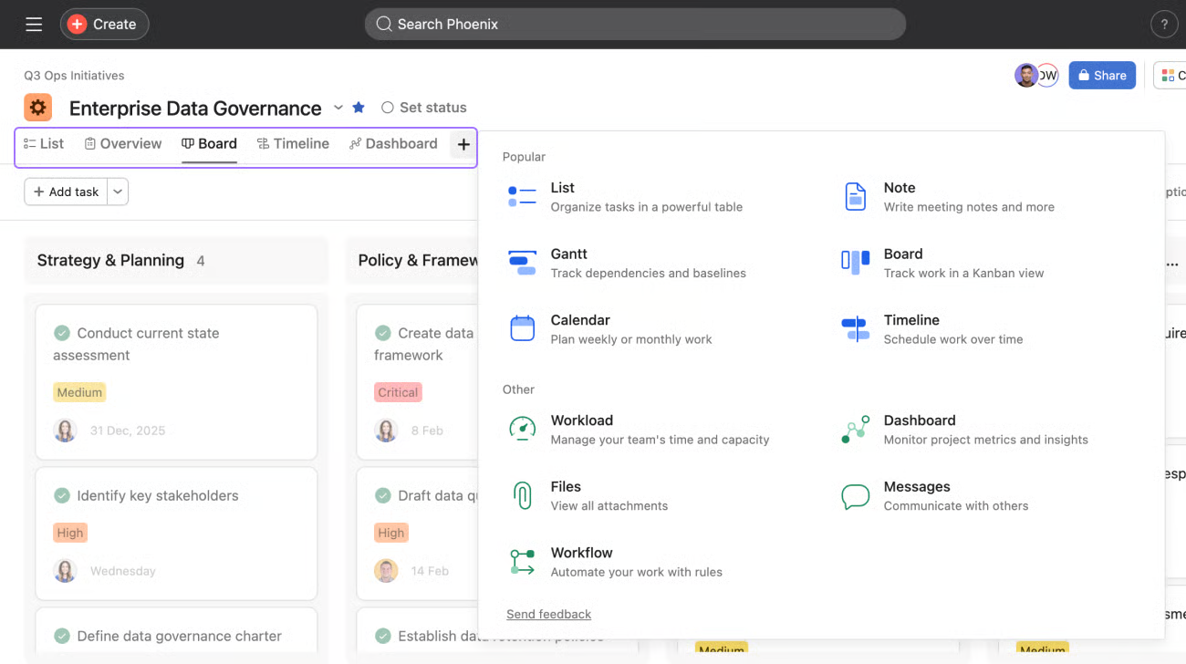 Asana project structure for teams in Dubai