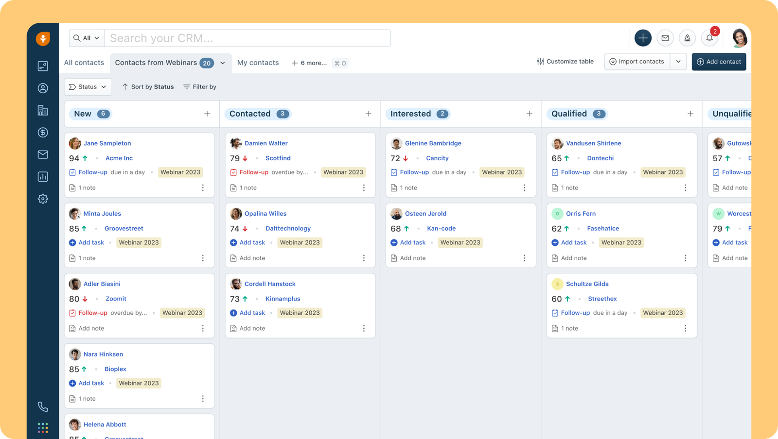 Freshworks CRM dashboard for managing customer relationships