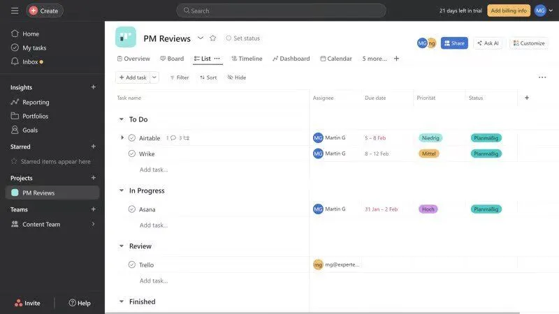 Team collaboration using Asana project management tool UAE