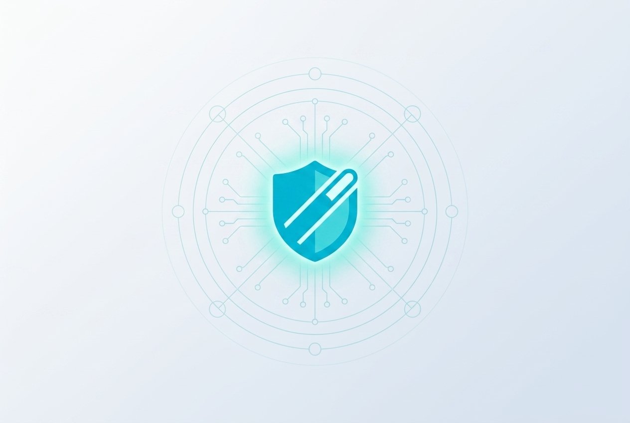 Glowing teal security shield icon representing FireHydrant's system reliability and protection